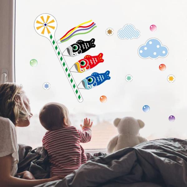 こいのぼり 鯉のぼり 男の子 Phyllis A 18cm/3匹 ポール付き 吹流し ベランダ 用 ...