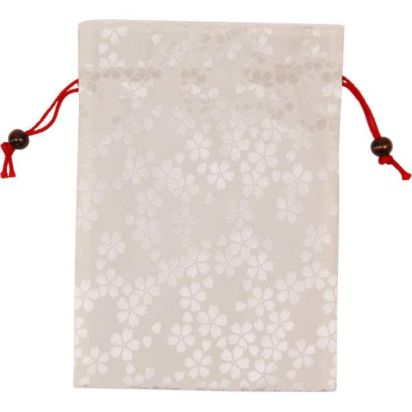 まつみ工芸 日本製 御朱印帳入れ 巾着袋 19×27cm 桜 白