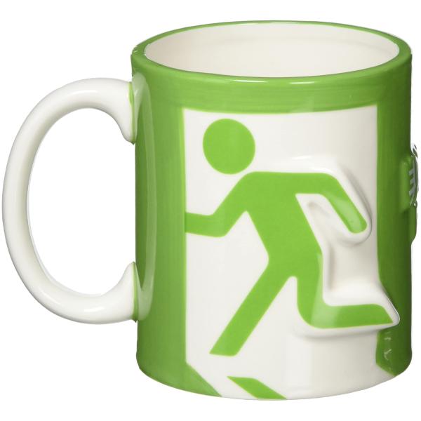 サンアート おもしろ食器 現実逃避 セラミック マグカップ SAN3531 グリーン