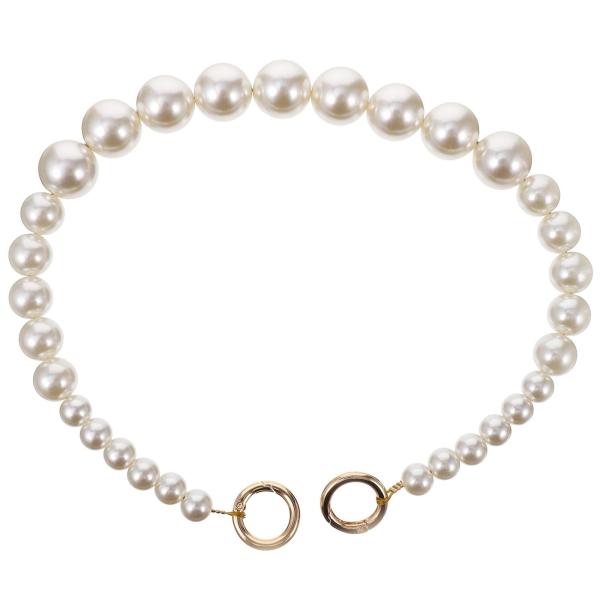 iplusmile バッグ持ち手 持ち手 パールストラップ 交換用チェーンストラップパール 可愛い ...