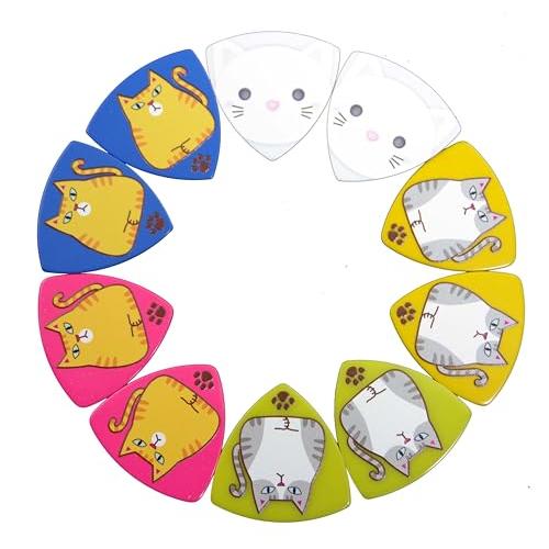 猫柄ギターピック5種類合計10枚パック