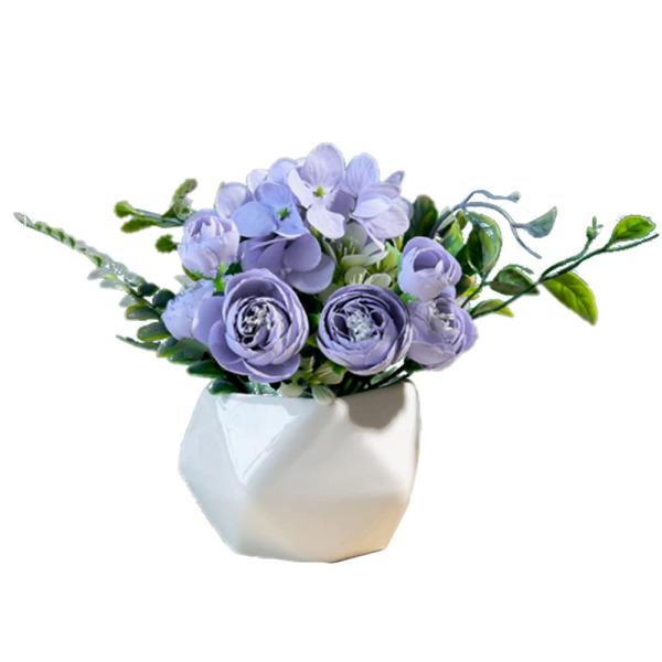 Aicvhin光触媒 人工観葉植物 薔薇 造花 紫インテリアばら 造花 インテリア おしゃれ 花瓶付...