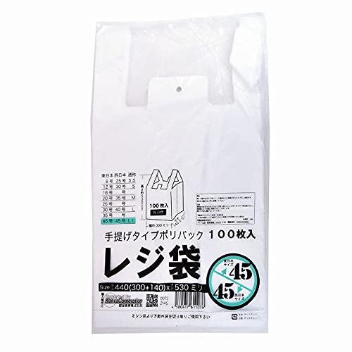 紺屋商事 レジ袋 乳白色 東日本 45号 西日本 45号100枚入/ 袋 300(440)x530 ...