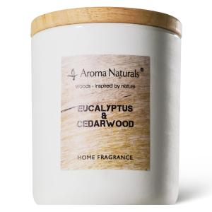 Aroma Naturalsアロマキャンドル ユーカリ＆シダーウッドの香り大豆ワックスキャンドル 35時間ジャーキャンドル プレゼント(Eucalyp｜goodzero