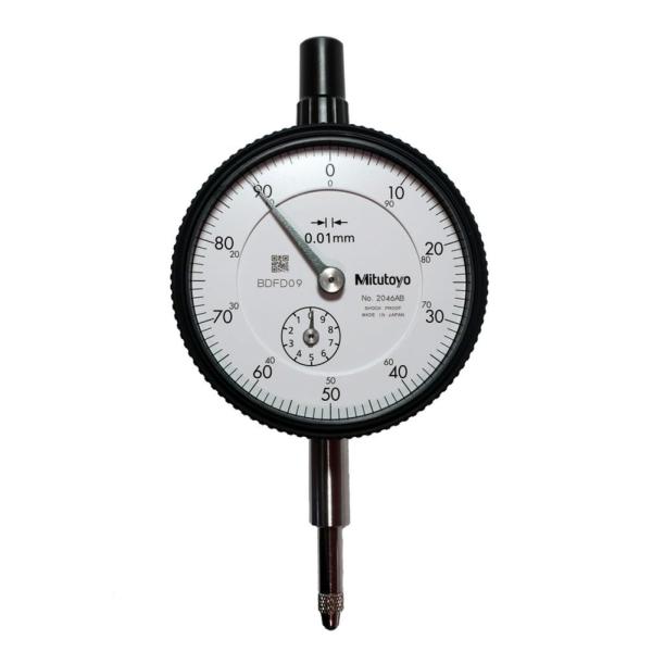 ミツトヨ 標準型ダイヤルゲージ 測定範囲10mm 耳金なし 連続目盛 2046AB
