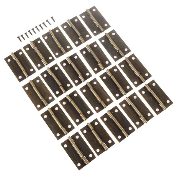 蝶番 20個入り 4穴 丁番 平蝶番 角蝶番 38x25mm ドア用金物 木箱用のヒンジ アンティー...