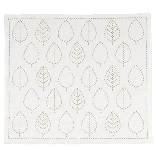 原ウール 刺し子のふきん 刺し子 キット 葉っぱ