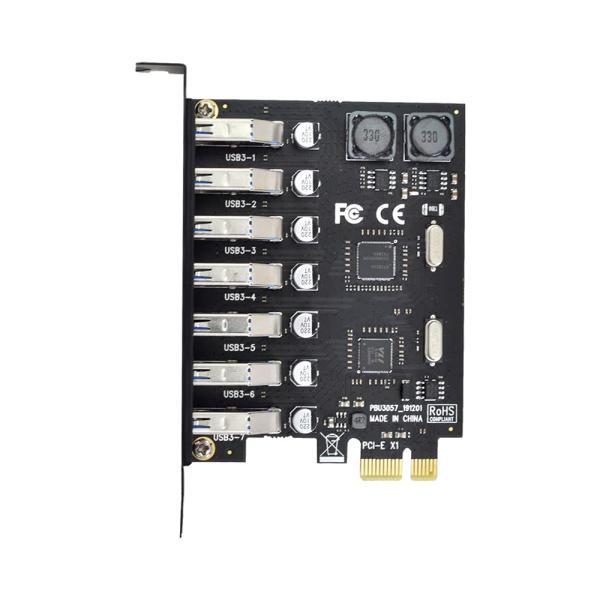 Xiwai 7ポート PCI-E - USB 3.0 HUB PCI Express 拡張カードアダ...