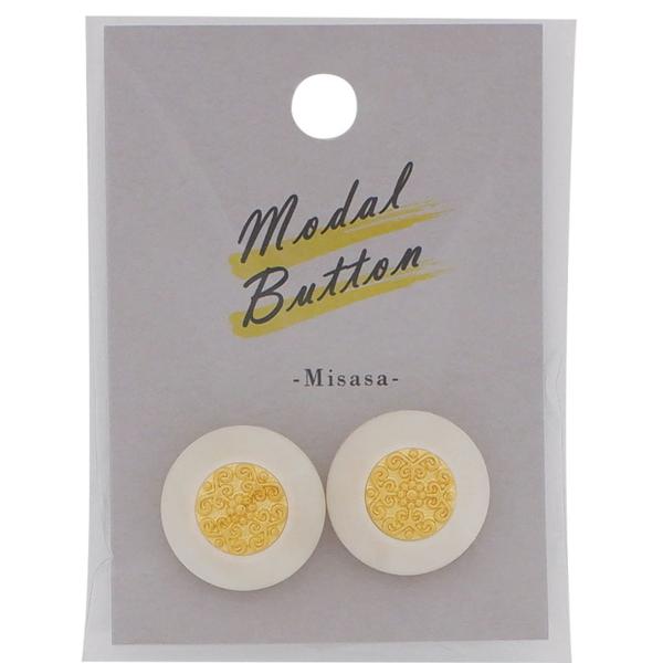 ミササ 飾りボタン 20mm 2個入り Col.ホワイト MB545