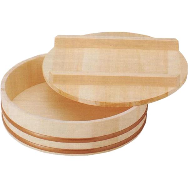 木曽工芸 すし飯台 蓋付 日本製 木製 樹脂タガ タガが外れない 36cm 7合用 茶