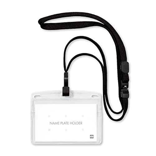 オープン工業 名札 吊り下げ名札 フック式 名刺サイズ 10枚 黒 NL-22-BK