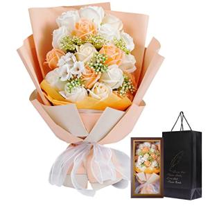 woowei ソープフラワー 花束 母の日 花 敬老の日フラワーギフト バラ 18本 人気造花ブーケ 誕生日プレゼント 枯れない花記念日 退職 開店祝