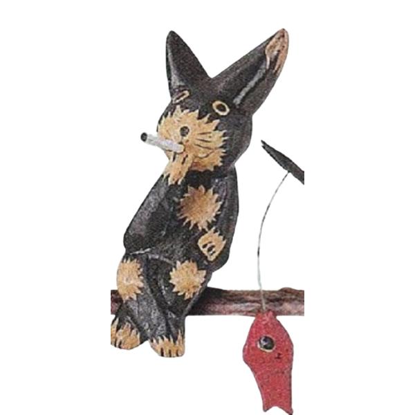 かのりゅう アニマル置物木彫り ウサギ2