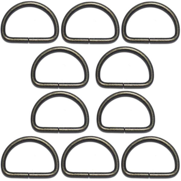 [クラフトパーツ屋] Dカン 金具 20mm 21mm アンティークゴールド10個