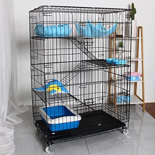 aleawol 猫 ケージ 3段 大型 キャットケージ 76cm x 47cm x 110cm スチ...