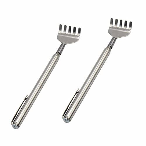 孫の手 まごの手 伸縮 2本 携帯 ステンレス製 背中掻き かゆいところに手が届く 長さ調節(約):...