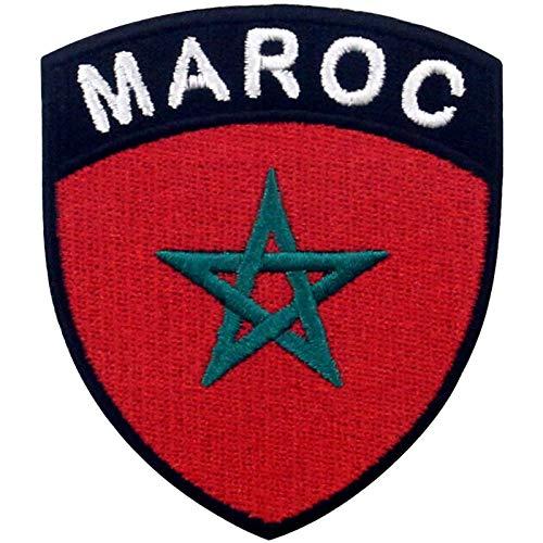 モロッコの旗の盾刺繍入りアイロン貼り付け/縫い付けワッペン