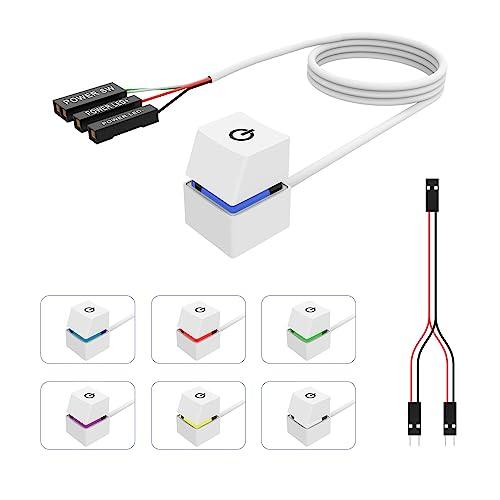 NUYSPデスクトップpcケース電源ボタン机械青軸RGB灯2メートル延長線簡単コンパクトで便利 (グ...