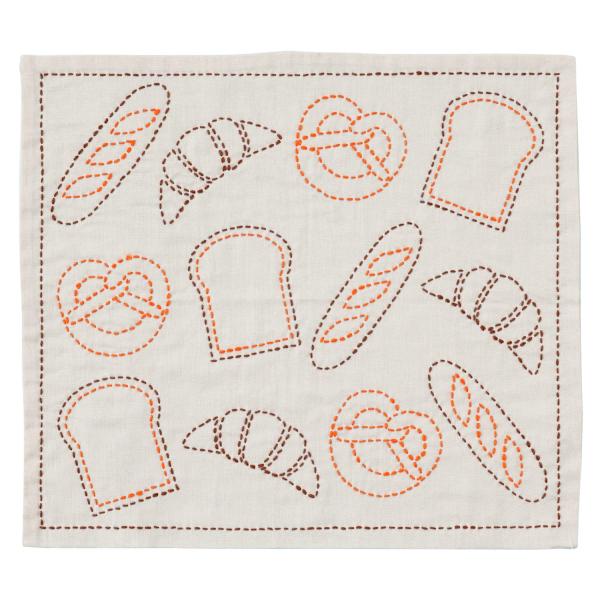 原ウール 刺し子のふきん 刺し子 キット 北欧 モダン 布巾 伝統柄 日本製 猫 綿100 パン