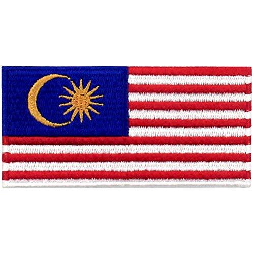 マレーシアの旗刺繍入りアイロン貼り付け/縫い付けワッペン