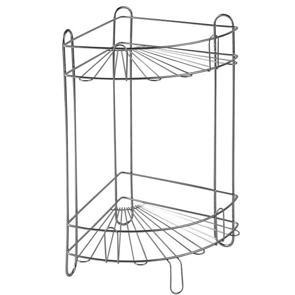 錆びに強いコーナー浴室ラック シャンプーラック 2段 お風呂ラック オールステンレス製 バスラック ...