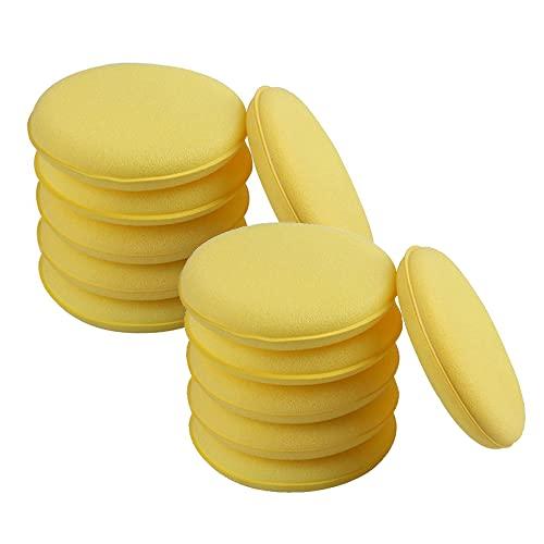 サムコス 洗車スポンジ 12枚入り 直径10cm 丸型 ワックス スポンジ タイヤワックス スポンジ...