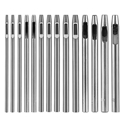 サムコス 穴あけポンチ 14 サイズ スチール製 穴あけポンチ 丸円型 革 穴あけ道具 DIY道具 ...