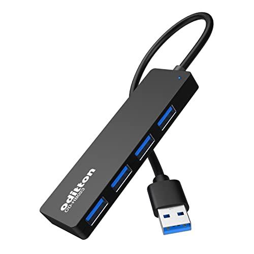 USB ハブ、oditton USB ハブ 3.0 4 ポート超フラット データ ハブ 5Gbps ...