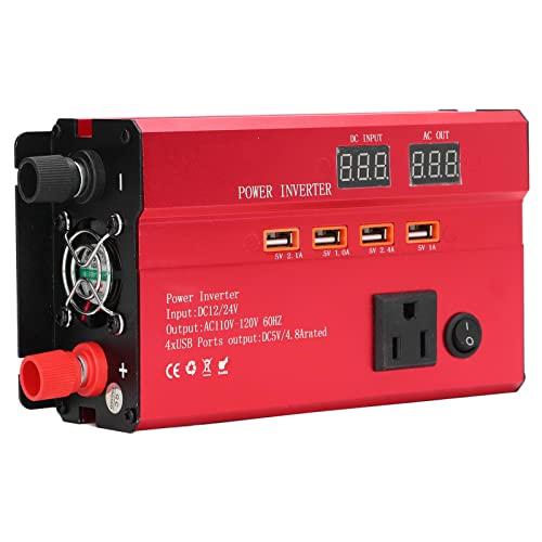 パワーインバーター、600W正弦波カーコンバーター衝突保護DC 12V24VからAC100?130V...