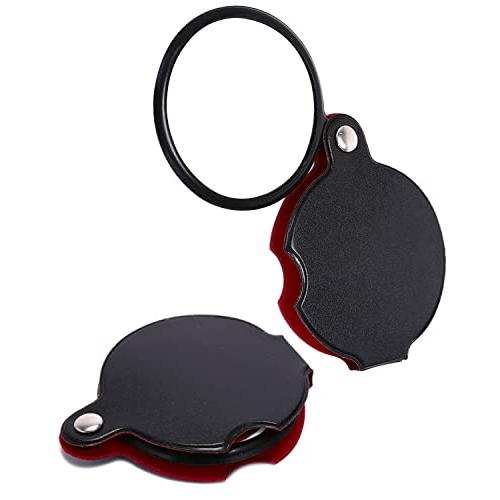 YFFSFDC ルーペ 拡大鏡 手持ちルーペ 8倍 ポケットルーペ 虫眼鏡 携帯便利 折り畳み式拡大...