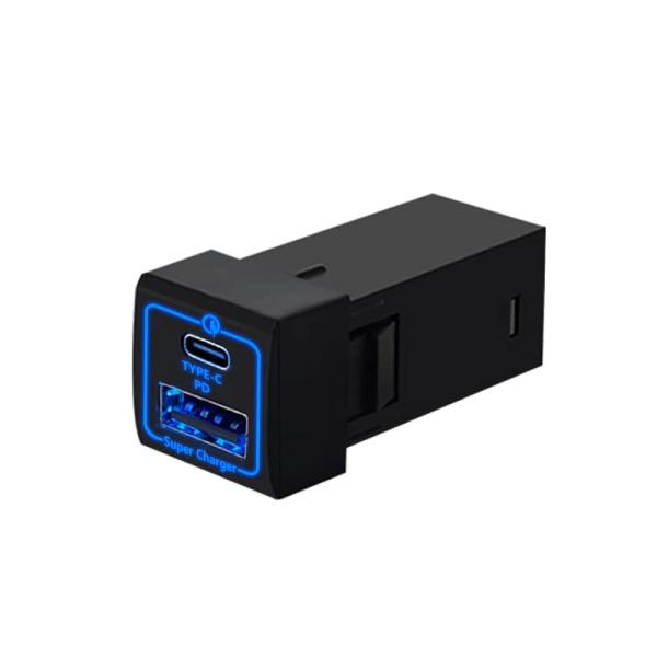 トヨタ ダイハツ USB QC3.0 急速充電 2ポート サービスホール トヨタ ダイハツ 車専用 ...