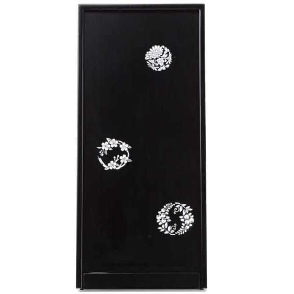 あかしや 大人の書道具 硯箱 越前塗 黒 小 花丸文 ARK-03SH