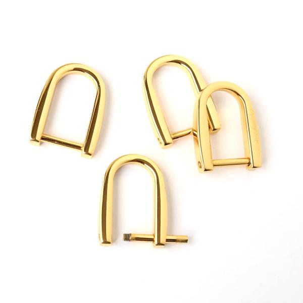 日本紐釦貿易(Nippon Chuko) ネジ式Dカン U字型 ゴールド 4個入り TYP502-G...