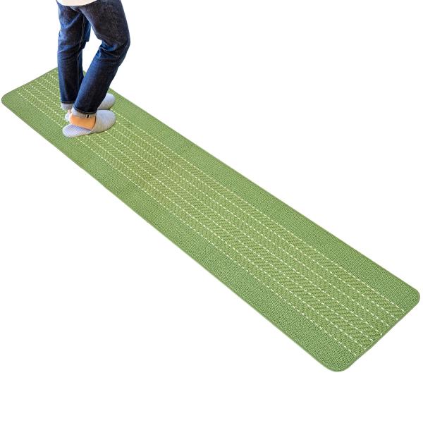 オカ(OKA) 優踏生 洗いやすいキッチンマットヘリンボン 約45cm×252cm グリーン (すべ...