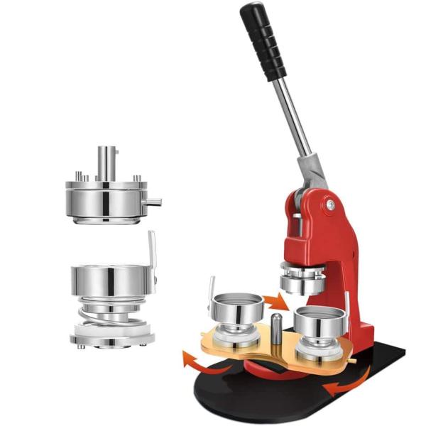 （2024新発）缶バッチマシーン 缶バッヂメーカー ボタン製造機 44mm 新型回転ステージ オリジ...