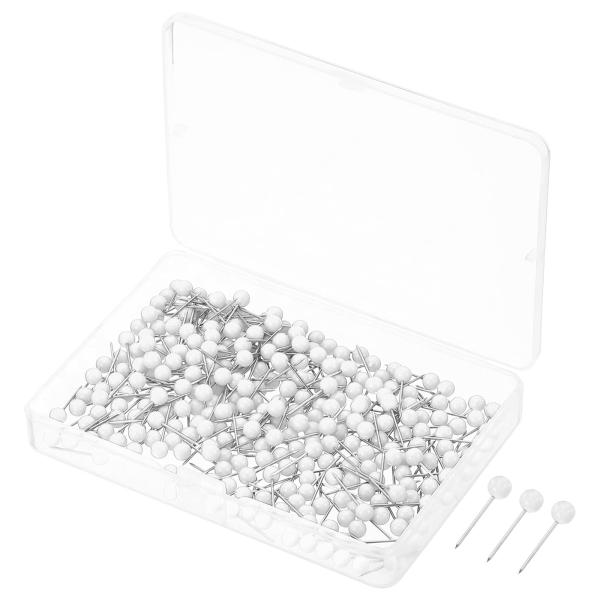 PATIKIL 画鋲 プラスチック丸頭 マップタック 親指鋼ポイント 世界地図コルクボード用 ホワイ...