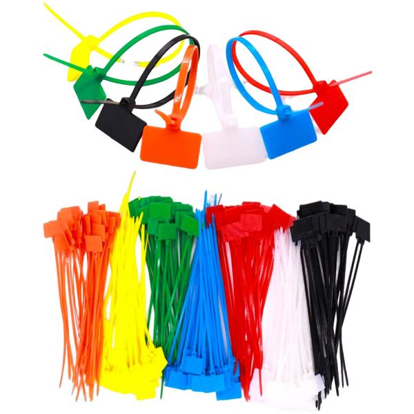 YFFSFDC ケーブルコードラベル ケーブル専用 ネームタグ タグ付き結束バンド 結束 バンド ネ...