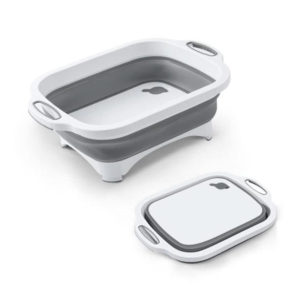 RULAYMAN 折りたたみ 洗い桶 洗いおけ 水切りかご バケツ 排水機能 シリコン製 取っ手付き...