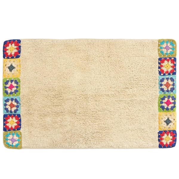 【トモコーポレーション】マットS クロシェット ナチュラル約80x50NATURAL