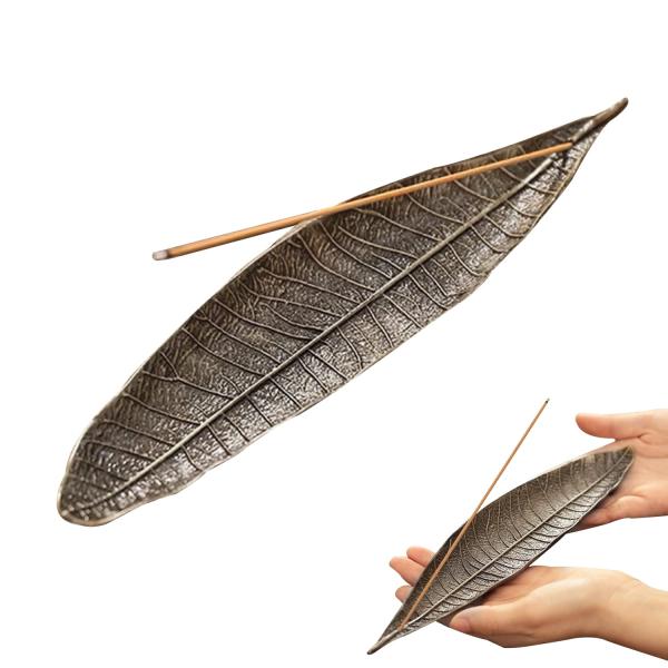 お線香立て お線香立てて 家庭用室内香薫炉 創意木の葉香炉 青銅香炉 灰が落ちていく 香典立て 白檀...