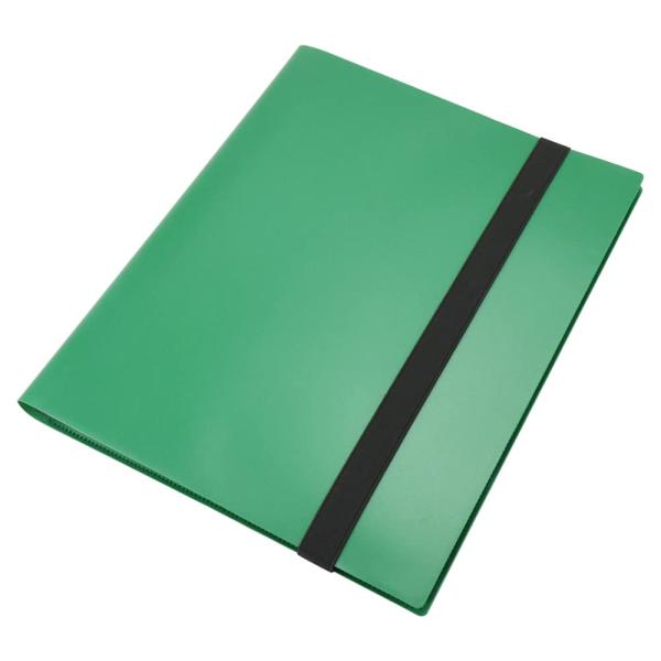 トレカ用 収納ファイル 最大360枚収納可能 固定バンド付き 横入れ まとめて保管 曲がり防止 (グ...