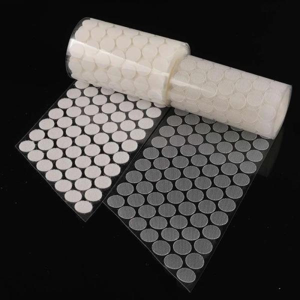 maarku 丸型 面ファスナー 100ペア粘着シール 粘着バックコインフック 接着ドット両面テープ...