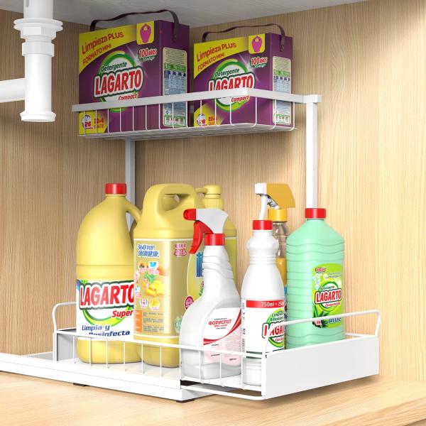 シンク下 収納 スライドキッチン下収納洗面台下 収納 スライド 大容量 引き出し 多機能スライド収納...