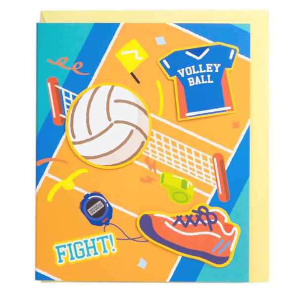 バレー部[色紙]二つ折りメッセージボード シール＆封筒付き/スポーツ 部活シリーズ