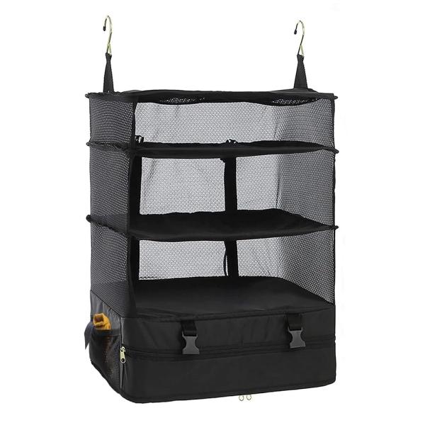 Hongmeru 旅行用 衣装収納ケース【吊り下げ式/大容量/折り畳み可能】収納ラック付き 省スペー...