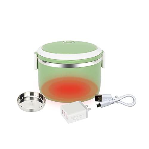 Aseech 電熱弁当箱 保温弁当箱 2段式電気加熱式弁当箱 USB加熱 車載用＆通勤用 保温ランチ...