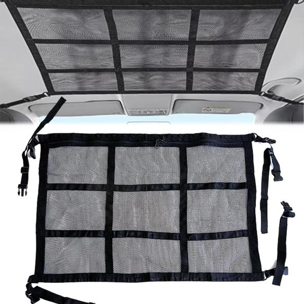 YFFSFDC 車 天井 収納 ネット 80*55cm 車内多用途 ネット車内 天井専用 ２層タイプ...