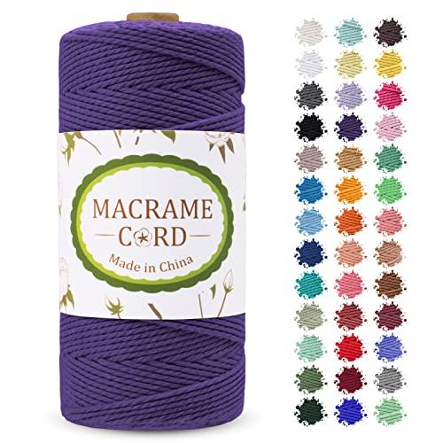LEREATI マクラメロープ 2mm x 200m マクラメ糸 綿ロープ yarn コットンロープ...