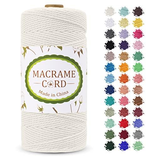 LEREATI マクラメロープ 2mm x 200m マクラメ糸 綿ロープ yarn コットンロープ...