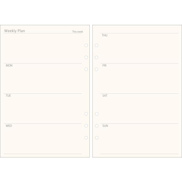 WBway 手帳リフィル A5サイズ 週間 ウィークリー スケジュール 6穴 「今すぐ始められる」 ...